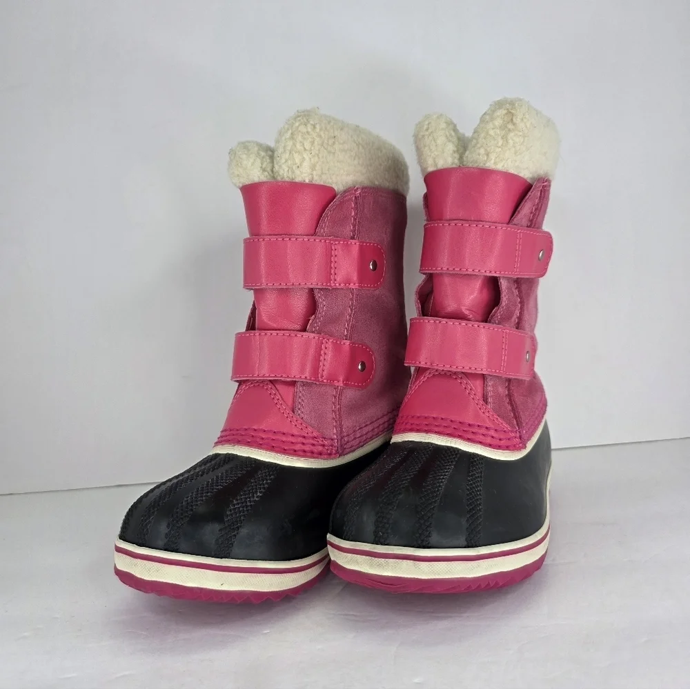 Sorel 1964 Pac Strap Boot Waterproof Suede Patent Winter Boots Childrens Size 12